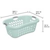 Sterilite 18 Pack Plastic Laundry Baskets Ultra HipHold 1.25 Bu Contour Rim Handles, Mint - 2 of 4