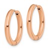 Chisel Stainless Steel Polished Rose IP-plated 3mm Hinged Hoop Earrings - 2 of 4