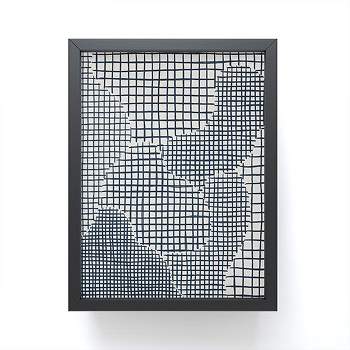 Alisa Galitsyna Dark Blue Grid Pattern Framed Mini Art - Society6