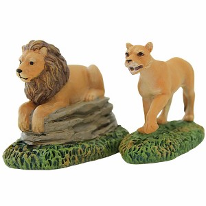 Department 56 Villages 2.25 In Zoological Garden's Lions , Lion Lioness Wildlife (2PC) - 1 of 3