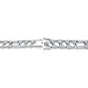 Guili Mens Rhodium Plated Sterling Silver Cuban Chain Bracelet with Iced Out Cubic Zirconia for a Bold and Stylish Look - 3 of 4