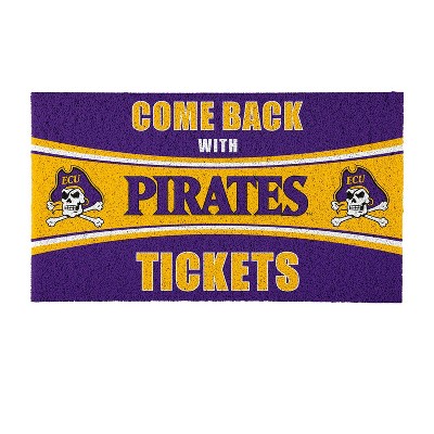 Evergreen Come Back with Tickets East Carolina University 28" x 16" Woven PVC Indoor Outdoor Doormat