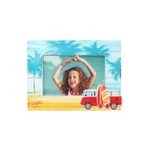Beachcombers 8" Resin 4x6 Blue Surf Scene Pic Frame Photo Frame Picture Holder for Wall Shelf or Tabletop Decor Decoration - 1 of 2