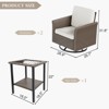 YARDSIGHT 3-Piece Outdoor Swivel Bistro Set with 2 Swivel Chairs and Side Table, Patio Conversation Set with Cushions for Balcony, Deck, or Garden - 3 of 4
