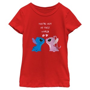 Girl's Lilo & Stitch You're Out of This World T-Shirt - 1 of 4