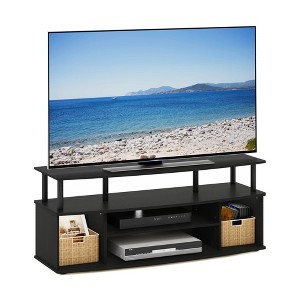 Furinno Modern TV Cabinet Large Entertainment Center Hold up to 55" TV with Open Storage Shelves Blackwood - 1 of 4