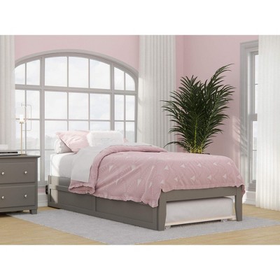 AFI Furnishings Colorado Twin Extra Long Bed with USB Turbo Charger and Twin Extra Long Trundle in Grey