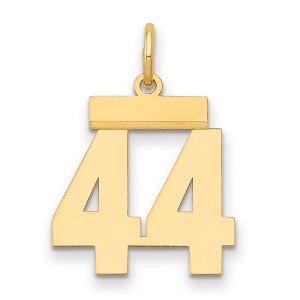 Black Bow Jewelry 14k Yellow Gold, Athletic Collection, Small Polished Number 44 Pendant - 1 of 3
