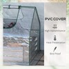 CAVINAS 6'x 3' Galvanized Raised Garden Bed with Mini PVC Greenhouse Cover Garden Sheds with Roll-Up Windows - 4 of 4