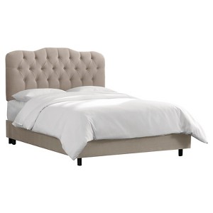 King Seville Microsuede Upholstered Bed Premier Platinum - Skyline Furniture, Premier White