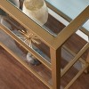 Jaymes Narrow Metal Console Table with Glass Shelves - Gold - SEI - 3 of 4