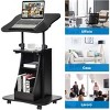 Tangkula Set of 2 Mobile Laptop Podium Height Adjustable Podium Stand Standing Desk Rolling Desk Laptop Cart with Swivel Top & Movable Wheels - 4 of 4