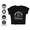 Women's Northwestern University Mascot Cap Sleeve Baby Rib Crop Top Black - 4 of 4