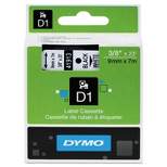 DYMO D1 High-Performance Polyester Removable Label Tape 3/8" x 23 ft Black on White 41913