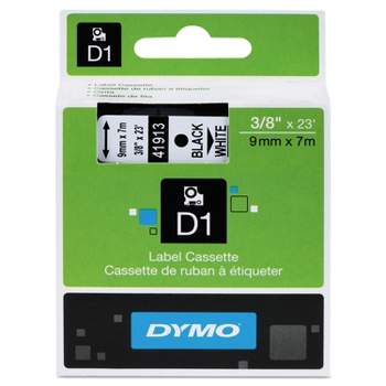 DYMO D1 High-Performance Polyester Removable Label Tape 3/8" x 23 ft Black on White 41913