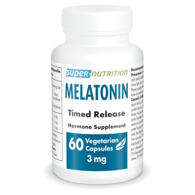 SuperSmart Melatonin 3mg (Timed Release) - Natural & Restful Sleep - Jet Lag & Night Shifts Work | Non-GMO & Gluten Free - 60 Tablets