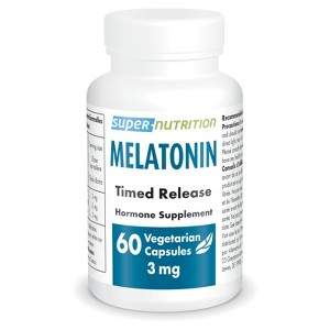 SuperSmart Melatonin 3mg (Timed Release) - Natural & Restful Sleep - Jet Lag & Night Shifts Work | Non-GMO & Gluten Free - 60 Tablets - 1 of 1