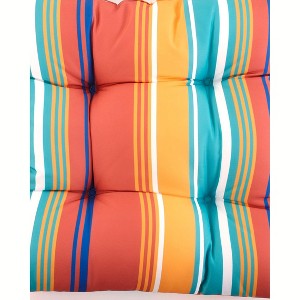 The Lakeside Collection Striped Outdoor Cushion Collection - Terra Cotta Stripe Wicker Settee - 1 of 3