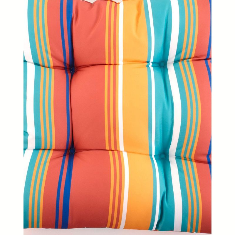 The Lakeside Collection Printed Outdoor Cushion Collection - Terra Cotta  Floral Wicker Settee, 1 of 4