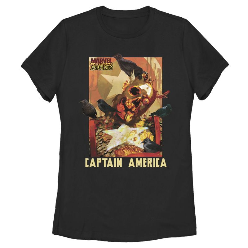 Women's Marvel Zombies Captain America Bird Brain T-Shirt, 1 of 4