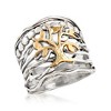 Ross-Simons Sterling Silver and 14kt Yellow Gold Multi-Row Tree Of Life Ring - 4 of 4