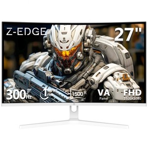 Z-EDGE UG27H 27" 300Hz Curved Gaming Monitor, Full HD(1920x1080) White Gaming Monitor, FreeSync, HDR10, Ultra-Slim Bezel - 1 of 4