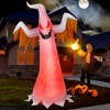 Tangkula 6FT Tall Halloween Inflatable Decoration Blow Up Fire Ghost Built-in Flame LED Light Self-inflate Ghost w/ Sandbags & Ropes & Ground Stakes - 4 of 4