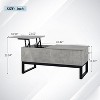 TROPOW Lift Top Coffee Table with Hidden Compartment and Storage Shelf, Multifunctional Rectangle Living Room Center Table for Living Room, Grey - 4 of 4