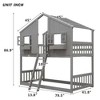 Kumasinova Twin-Over-Twin House Bunk Bed with Roof, Window, Window Box & Door, Low-Height Toddler Bed, Wood Loft Bed Frame with Guardrails, Ladder - 4 of 4