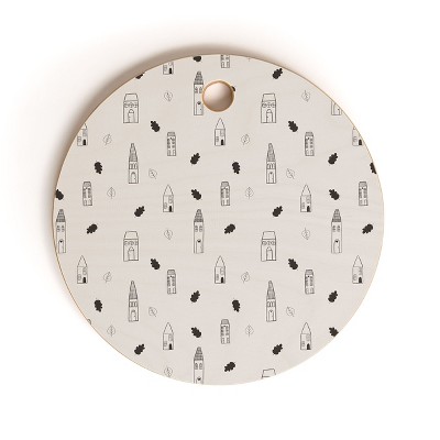 Menina Lisboa Little Scandinavian Houses Cutting Board - Round