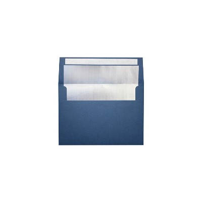 LUX A7 Foil Lined Invitation Envelopes 5 1/4x7 1/4  Navy w/Silver Lining FLNV4880-03-50