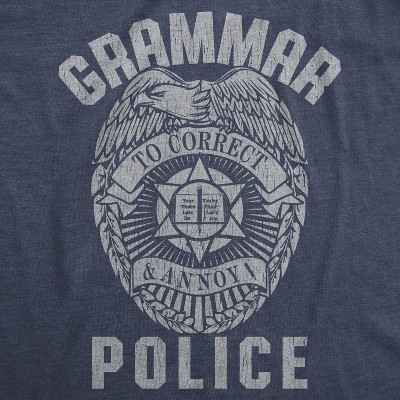 Мужские футболки Crazy Dog T-Shirts, Inc. Mens Grammar Police T Shirt Funny Sarcastic English Tee - Crazy Dog Men's T Shirt With Sarcastic Sayings Navy S — фото 2