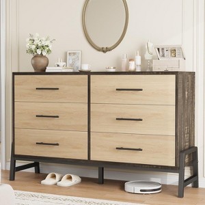 52" Wide Drawer with Large Storage Space, Freestanding Wooden Closet Storage Dresser Chest for Living Room, Bedroom, Entryway - 1 of 4