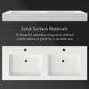 VANIRROR Wall Mount Bathroom Double Sink, 47.3x18.9" Solid Surface Floating Sink, Rectangle Modern Countertop Vessel Basin for Bathroom Vanity, White - 3 of 4
