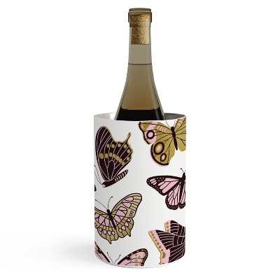 Jessica Molina Texas Butterflies Blush and Gold Wine Chiller - Deny Designs
