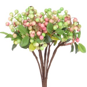 Unique Bargains Foam Handmade Lifelike Durable Artificial Holly Berry 9.8" - 1 of 4