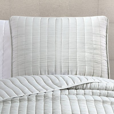 Light Gray Microfiber Queen Reversible Coverlet Set