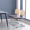 Nordlys Set of 2 Metal Dining Chairs with Cane Backs and Fabric Seats Modern Design Style Upholstery Dining Room - 2 of 4