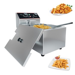 Commercial Electric Deep Fryer，Stainless Steel Deep Fryer for Home Use, Adjustable Temperature, Perfect for Kitchen - 1 of 4