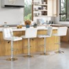Costway Set of 4 PU Leather Bar Stool Swivel Bar Chair w/ Adjustable Height - 2 of 4