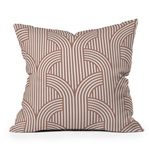 Deny Designs Marta Barragan Camarasa Retro Lines Square Outdoor Throw Pillow Beige - 1 of 4