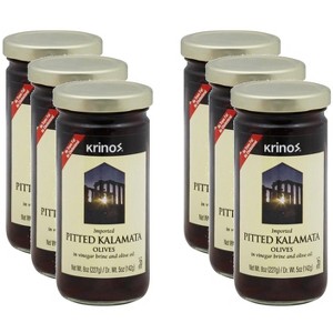 Krinos Pitted Kalamata Olives - Case of 6 - 8 oz - 1 of 2