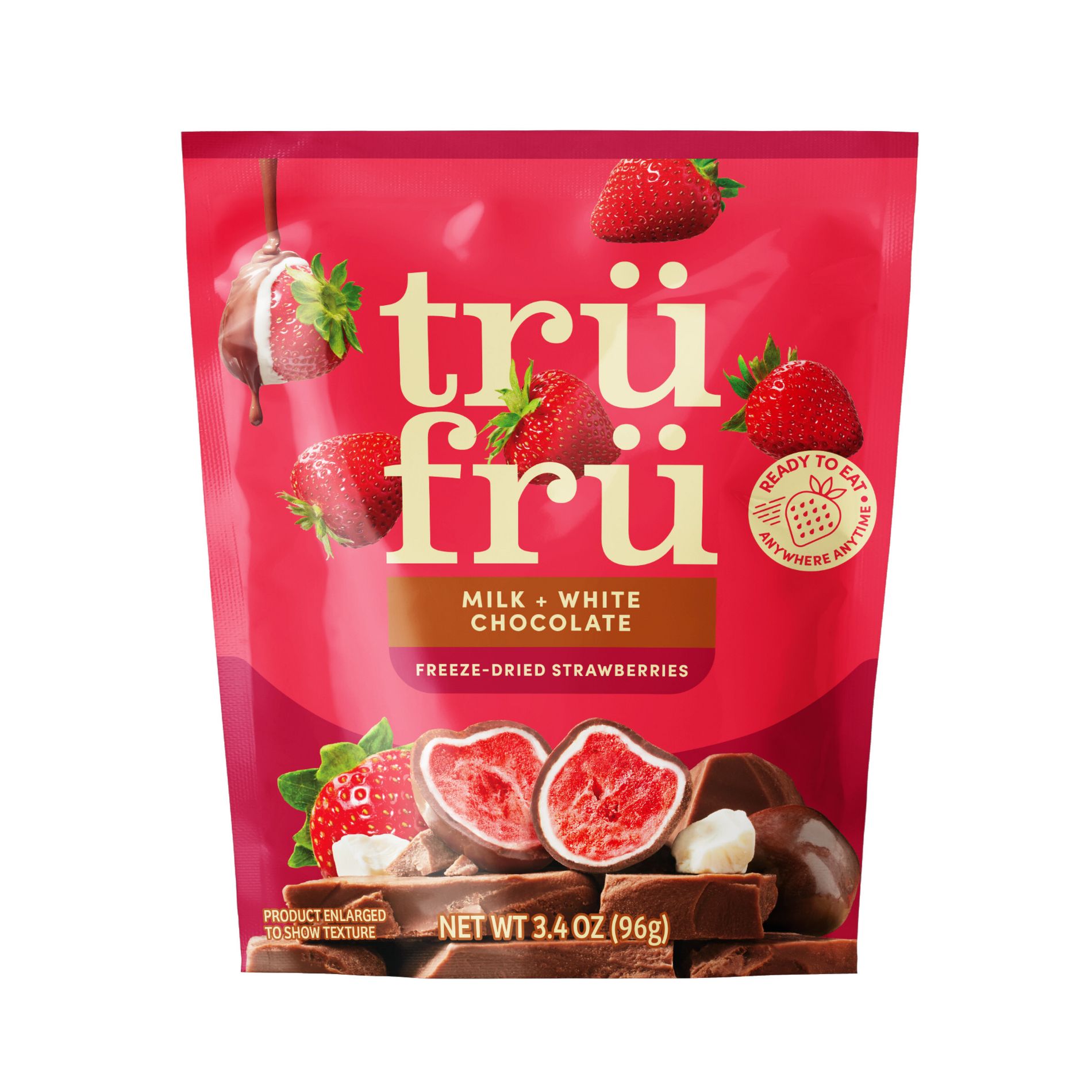 Tru Fru Freeze Dried Strawberries in Milk Chocolate - 3.4oz
