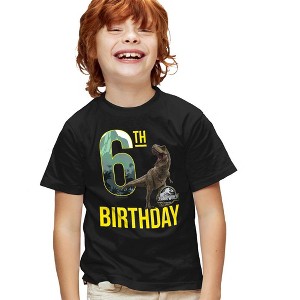 Boys' Short Sleeve Jurassic World 6th Birthday Trex T-Shirt - 1 of 4