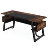 Resenkos Computer Desk, Office Desk, Study Desk,63" Executive Desk Computer Office Desk with Storage Shelf,Rustic Brown & Black - 4 of 4