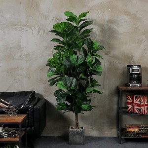 Wikineon Fiddle Leaf Fig Tree 6ft Tall Artificial Tree in Plastic Pot Fake Ficus Lyrata Plants with 184 Decorative Fiddle Leaves Faux Fig Trees - 1 of 4