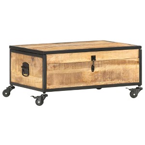 vidaXL Coffee Table 27.6"x19.7"x13" Solid Mango Wood - 1 of 4