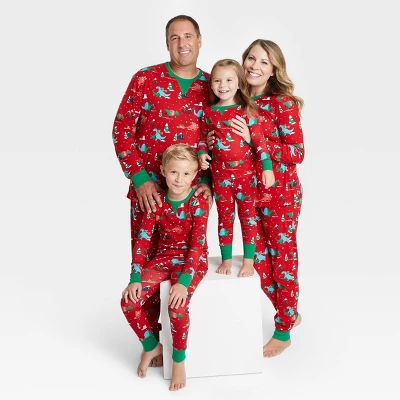 Holiday Dino Matching Family Pajamas Collection - Wondershop™ Red