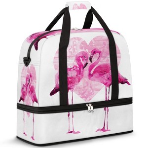 Generic Couple Flamingo Foldable Travel Duffel Bag Tote Carry On Luggage - 1 of 4