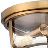Possini Euro Design Angeline Modern Ceiling Light Flush Mount Fixture 13" Wide Warm Brass 2-Light Clear Glass for Bedroom Living Room Bathroom Hallway - 3 of 4